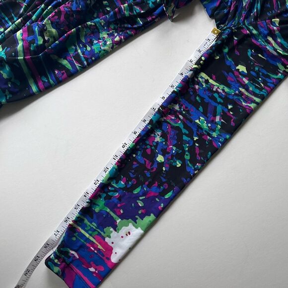 BCBGMaxAzria Adele Paint Splatter Multicolor Wrap Dress Size S - Picture 13 of 15